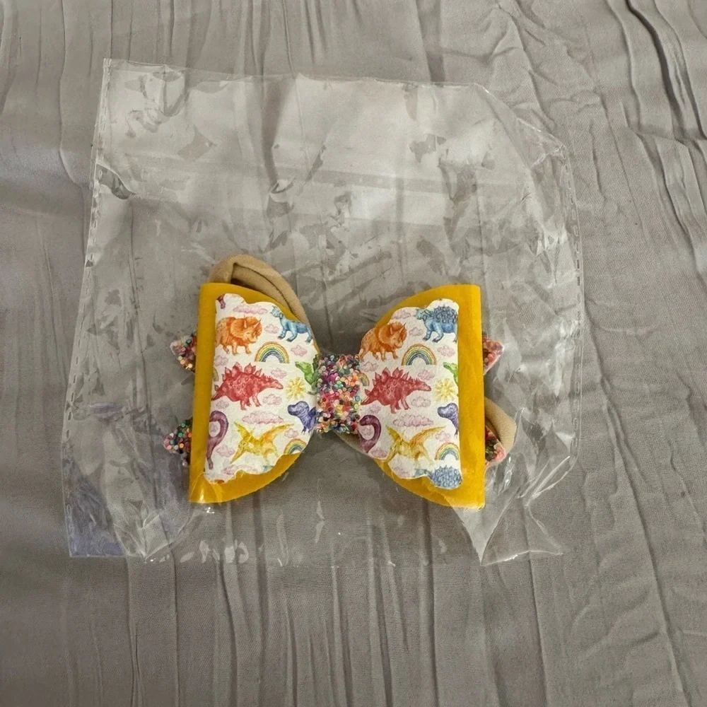 Infant Colorful Dinosaur Print Hair Bow